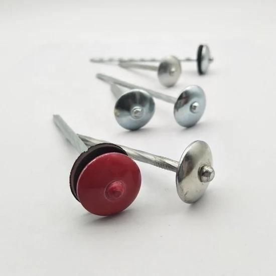 Colored Coated Roofing Nails Umbrella Head with Washer Iron Steel Nails