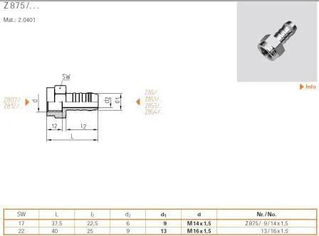 Male Pipe Brass Hose Tail Fittings for Hasco Mold Parts