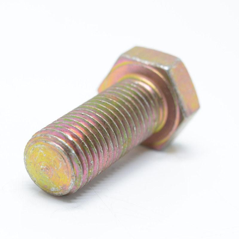 ASME B18.2.1 Hex Head Bolt Hex Cap Screw Full Thread Carbon Steel Yellow Zinc Plated Galvanized