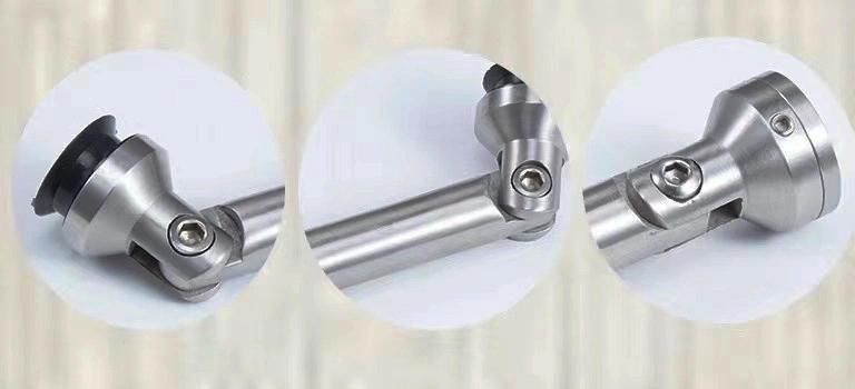 High Quality Stainless Steel Glass Fitting Wall Mounted Double Adjustable Glass Connector