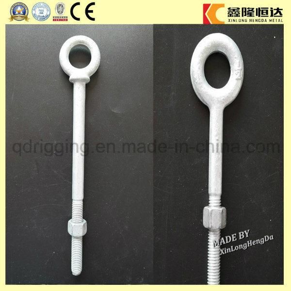 Stainless Steel Long Eye Bolt with Nut and Washer