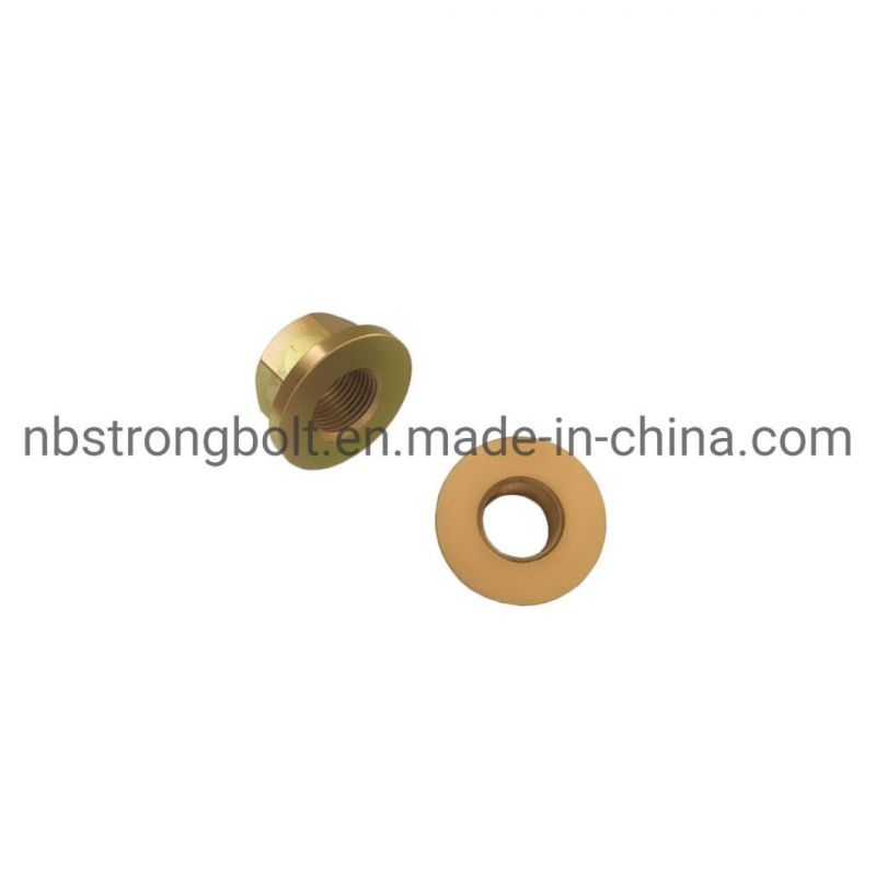 Hex Flange Lock Nut Class 10 with Yellow Zinc Plated