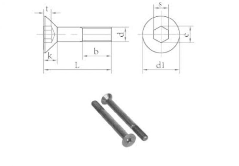 Titanium Hexagon Socket Countersunk Head Cap Screws Titanium for Bike
