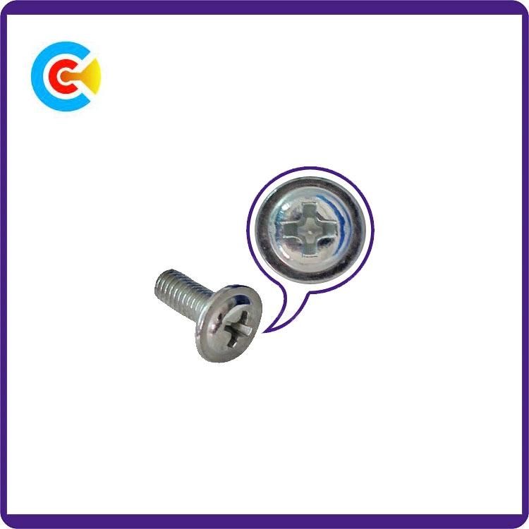 GB/DIN/JIS/ANSI Carbon-Steel/Stainless-Steel 4.8/8.8/10.9 Galvanized Crossed Head with Screws