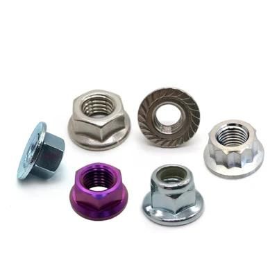 Hexagon Flange Nuts, Zinc Plated DIN 6923