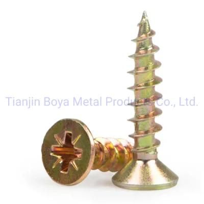 High Strength Pozi Head Yellow Zinc Chipboard Screw