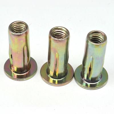Stainless Steel Galvanized Zinc Steel Pre Bulbed Threaded Inserts Slotted Body Inserts Cross Nut Plusnut Lantern Rivet Nut for Screw