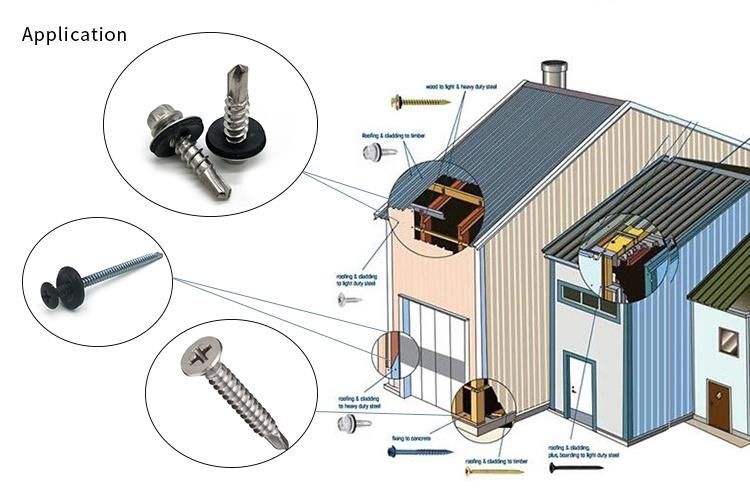 China Wholesale Zinc Plated Roof Screw Drilling Roof Screw Color Zinc Plated Cheap Price Metal Roofing Screws
