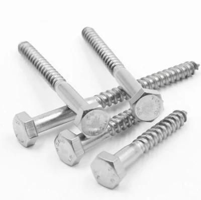 Fastener Carbon Steel Zinc Plated HDG M8 Hex Wood Screw DIN 571 Lag Screw Hex Head Lag Coach Wood Screws for Furniture