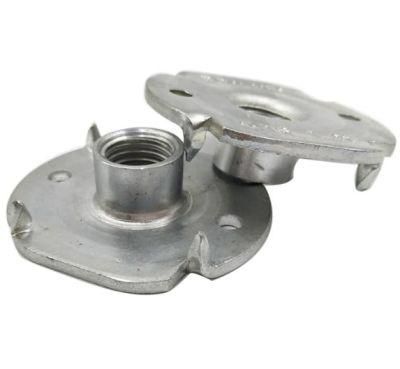Made in China OEM Steel DIN1624 Four Claws Tee Wing Nut M8 Furniture T Nut Insert Nut Fixing Nut Carbon Steel Tee Nut Fastener Four Claw Nut