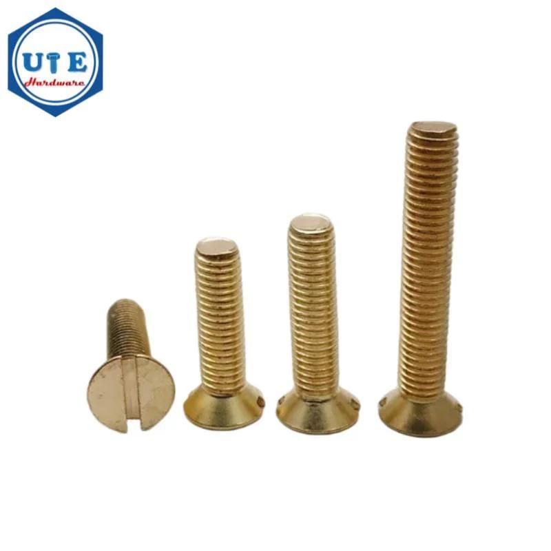 Metal Copper Brass Slotted Flat Head Undercut Fine Thread Machine Screw Screws DIN963