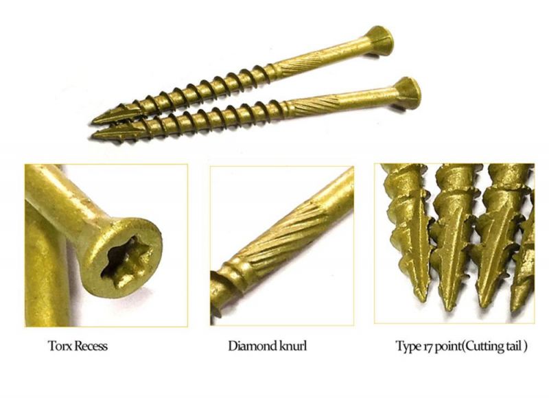 Trim Head Torx Drive Wood Screw Type 17 Serrate Thread Deck Screw