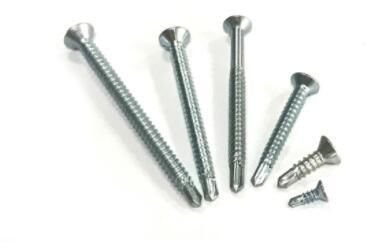 3.5X45mm Self Drilling Drywall Screw Philips Bugle Head with Cross Recess Steel C1022 White Zinc Plated Single Thread Drywall Screws