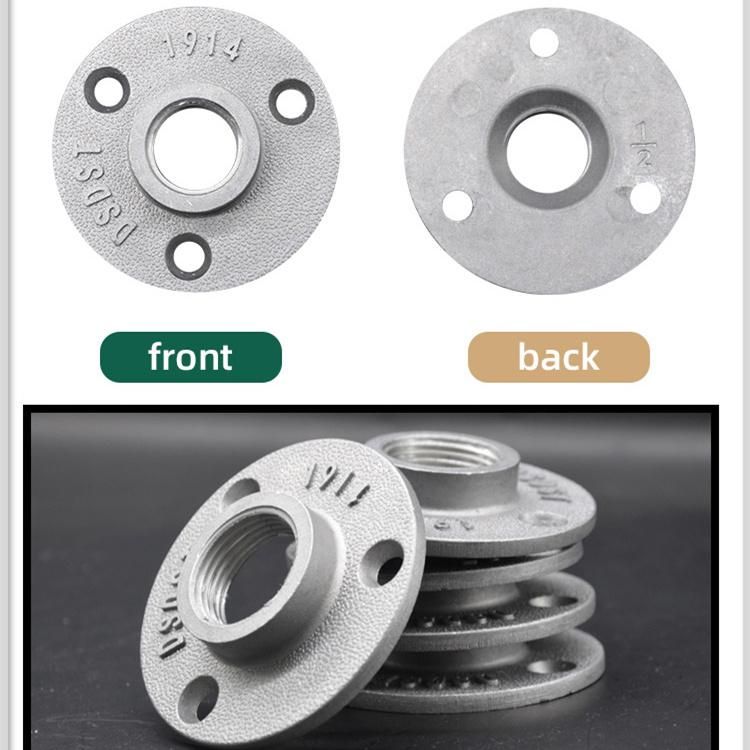 3/4" Silver Aluminum Decorative Pipe Fitting Floor Flange