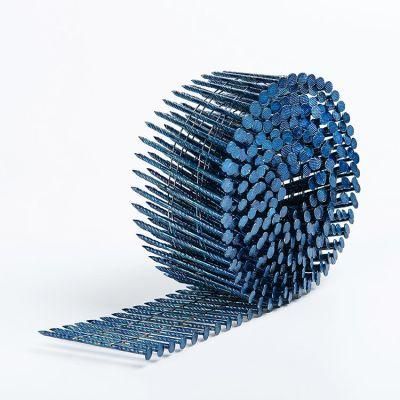 Screw Shank Blue Coil Nail for Packaging Making