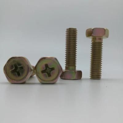 Cross Recessed Hex Head Bolts Phillip Head Screw