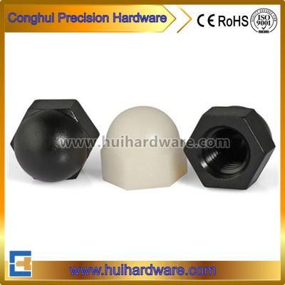 Black/White Domed Nylon Cap Nut Acorn Nut