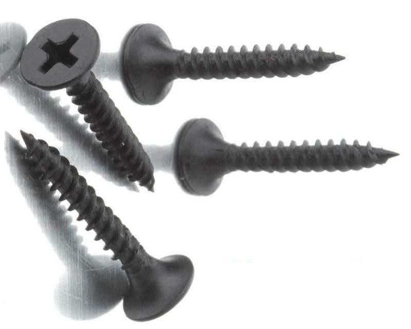 Black Coarse and Fine Thread Plaster Board Screw