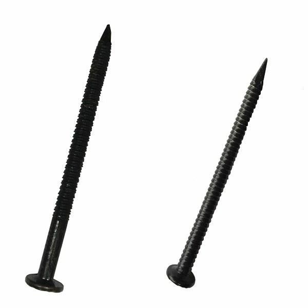 Black Ring Shank Nails with Sharp Point Manufacturer Price