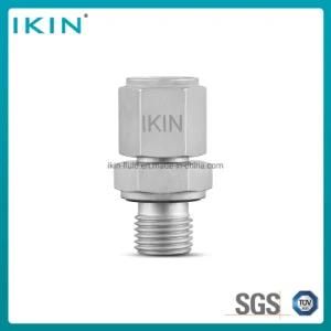 Ikin Stainless Steel Hydraulic Pressure Gauge Connector with Stud Fluid Quick Disconnect Fittings Hydraulic Connector Hose Fitting