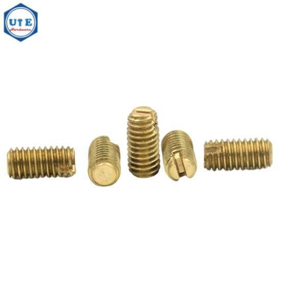 Brass DIN551 Allen Grub Set Screw with Flat Point Slotted Drives