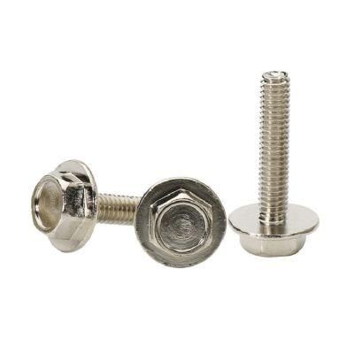 SUS SS304 Hexagonal Screw Hex Flange Head Bolt Without Serration