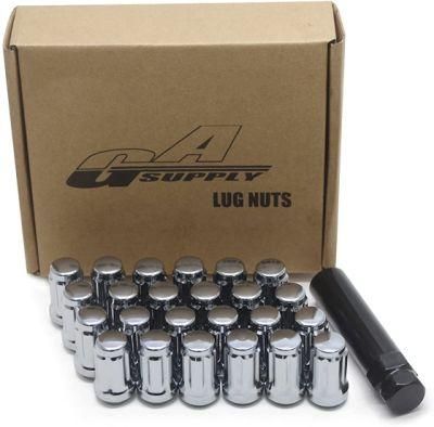 Chrome Bulge Spline Nuts 1.38&quot; Tall Locking Lug Nuts M14X1.5
