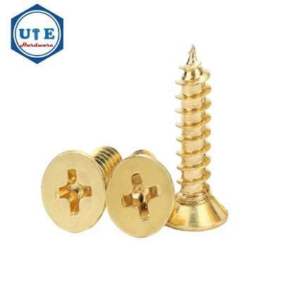 Hot Sales Brass Phillips Cross Recessed Countersunk Head Self Tapping Screws DIN7982 for 3.5X13 to 4.2X64