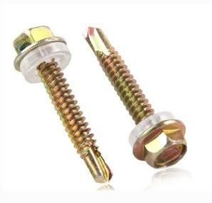 Hex Head Self Drilling Screw Yellow Zinc Plated 12# 1&quot; 1 1/2 2&prime;&prime;