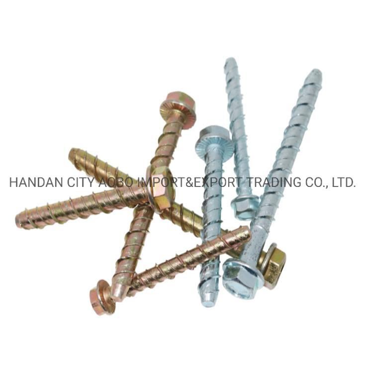 Zinc Plating and HDG Hex Head Concrete Screws with Reasonable Price and High Quality