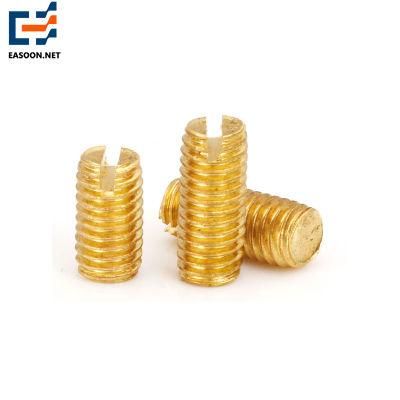 M4 DIN551 Standard Point Fastener Slotted Grub Brass Set Screw ISO4766 Set Screw for Furniture