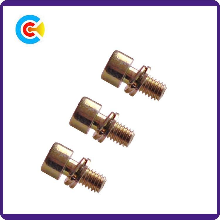 Multicoloured Zinc Carbon Steel/4.8/8.8/10.9 Hexagon Cheese Head Screw with Gasket/Washer