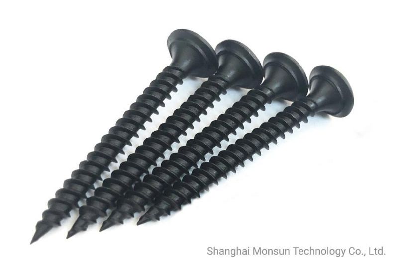 Screw Factory Bulk Supply High Quality Black Phosphate Bugle Undercut Head Philips Drive Coarse Thread Hardened Steel Drywall Screws