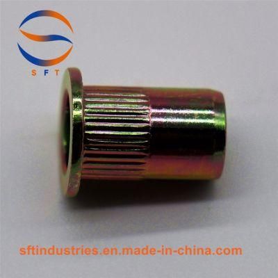 M6 Flat Head Knurled Round Body Blind Rivet Nut ISO13918