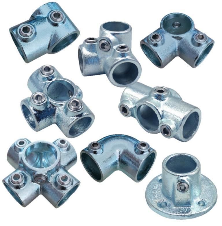 1" 33.7mm Malleable Casting Iron Pipe Clamp Fittings Key Clamps Handrail System Key Pipe Clamps Tube Clamps