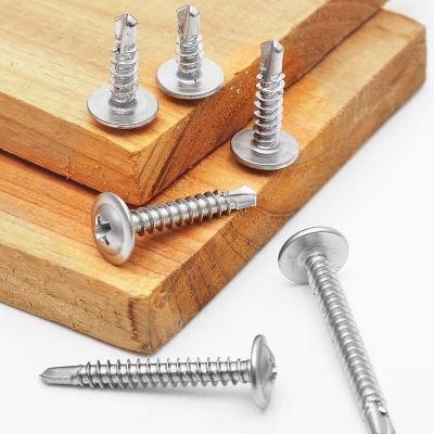 Stainless Steel 410 M4.2 M4.8 Cross Recessed Pan Washer Wafer Head Self Drilling Screw