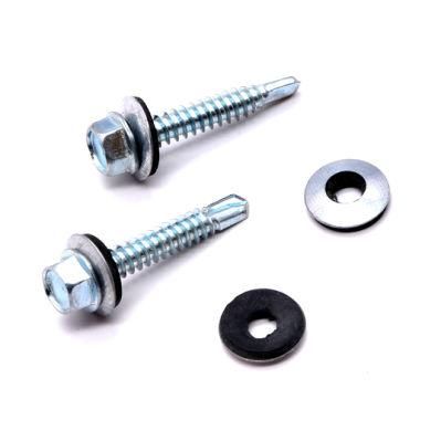 Galvanized Hex Head Self-Drilling Screws with Rubber Washer