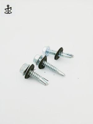 Blue Zinc Plated Steel or Stainless Steel Hexagon Head DIN 7504K Screw Made in China