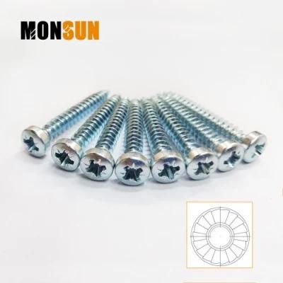 Binding Head Pozidriv Blue Zinc Self Tapping Screw for Plastic