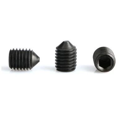 Carbon Steel Black Oxide Hexagon Socket Set Screws with Cone Point DIN 914