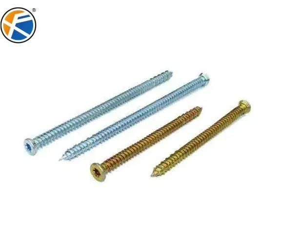 Yellow Zinc Plated Torx Drive Carbon Steel High-Low Thread Concrete Screw