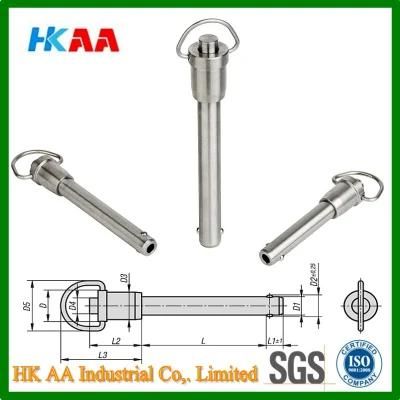 Custom Size Self-Locking Stainless Steel Ball Lock Pins with Grip Ring