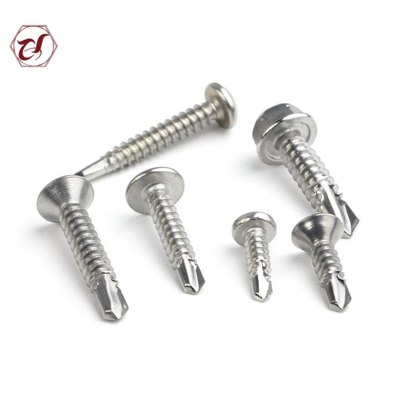 SS304 316 Metric Cross Recessed Pan Head Phillips Self-Drilling Screws DIN7981