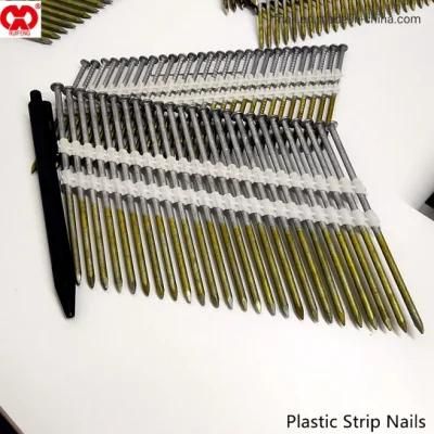 Hardware Fastener Direct Manufacturer in Anhui Galvanized 3.1*130 Plastic Strip Collated Nails.