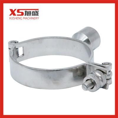 Sanitary Stainless Steel Round Pipe Holder with Single Pin
