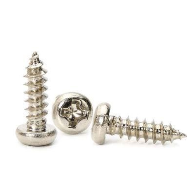 Steel Nickel-Plated Pan Head Phillips Self Tapping Screws with Micro-Magnetism