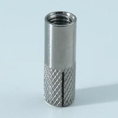 M6 M8 M12 3/8 Stainless Steel Fasteners Knurled Expansion Bolt Drop in Anchor for Concrete