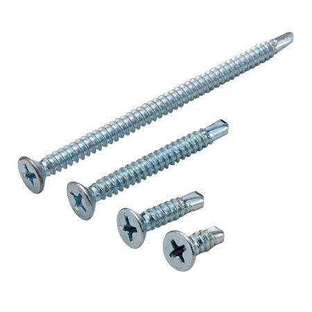 Flat Countersunk Head Bugle Head Self Drilling Screw with Rib. Zinc Plated. Galvanized. C1022