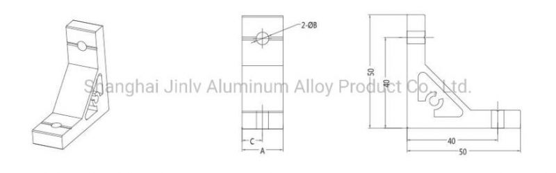 90 Degree Support Angle Piece Aluminum Bracket Profile Corner Connector