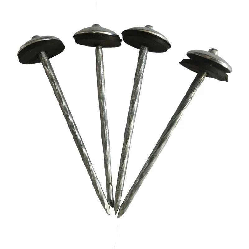 Umbrella Head Roofing Nails/Corrugated Nails Galvanized Twisted Shank with Gasket
